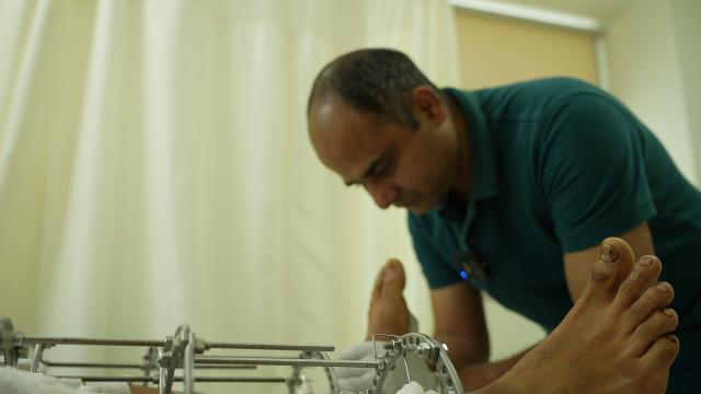 Patient performing daily movement exercises for faster recovery
